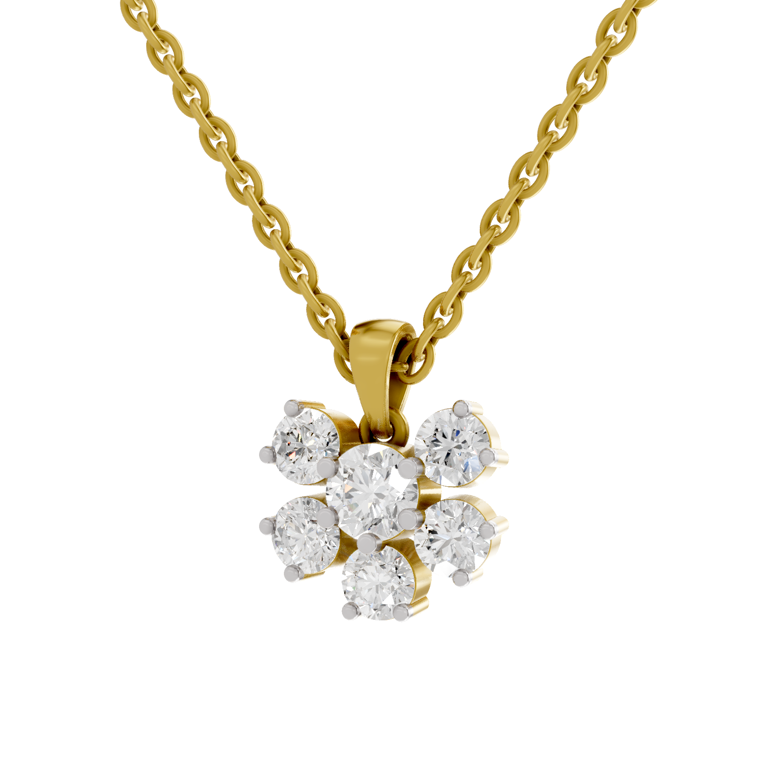 3.08 Carat Celeste Bloom Diamond Pendant Necklace 14K