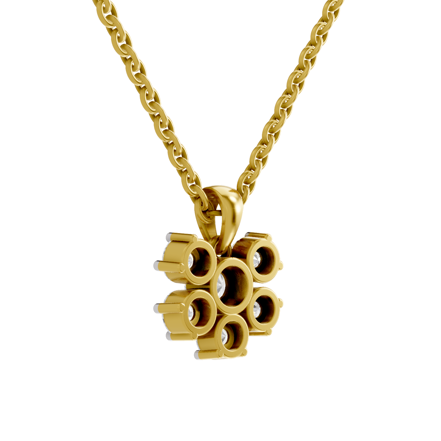 3.08 Carat Celeste Bloom Diamond Pendant Necklace 14K