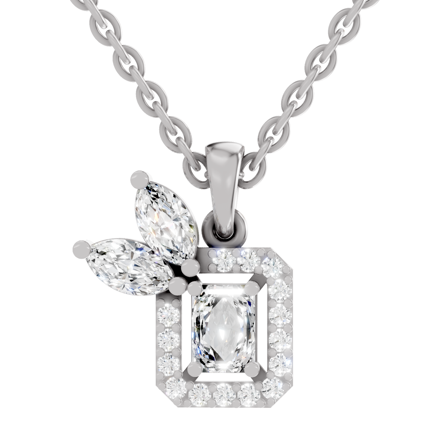 0.96 Carat Eternal Grace Pendant Necklace 14K - White Gold