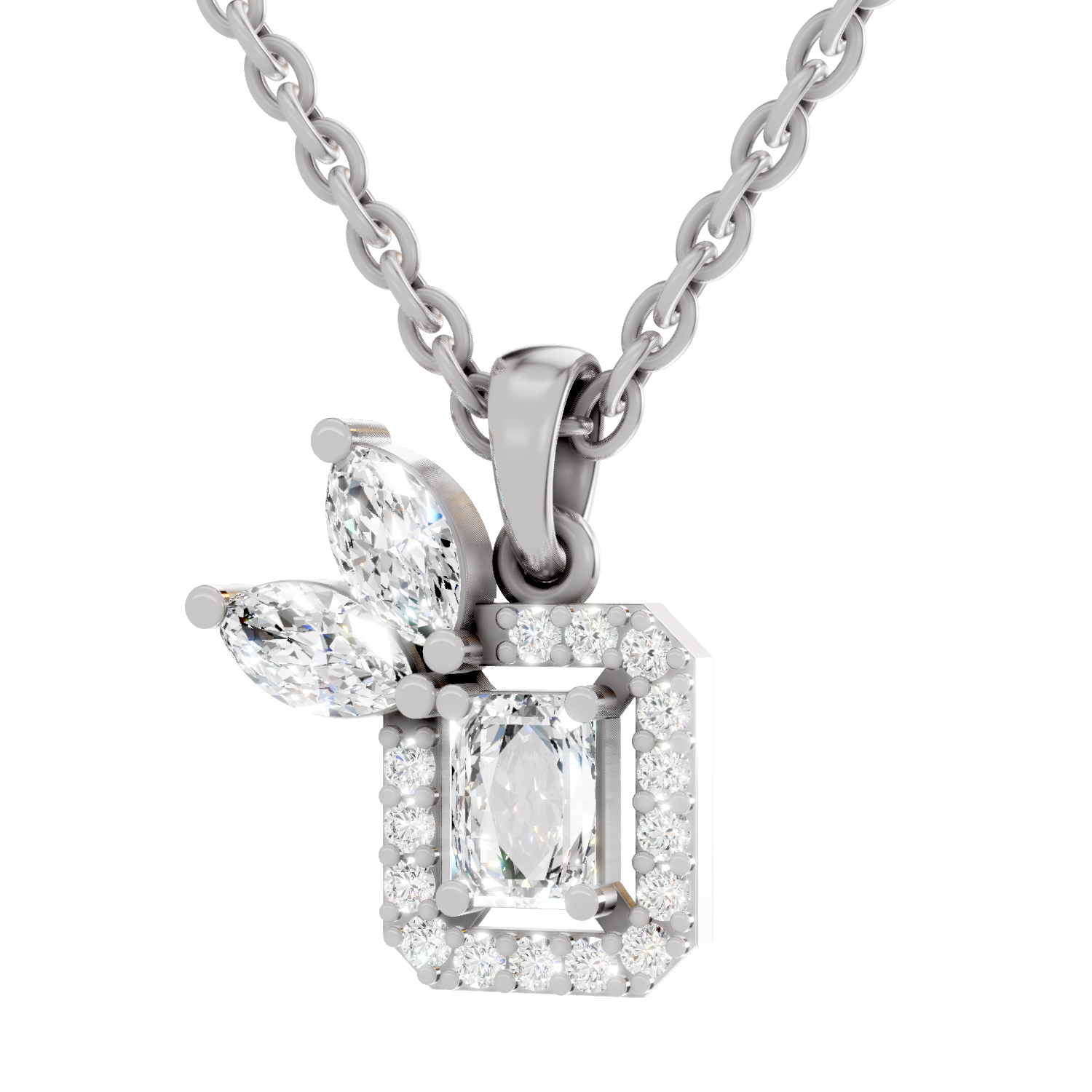 0.96 Carat Eternal Grace Pendant Necklace 14K - White Gold
