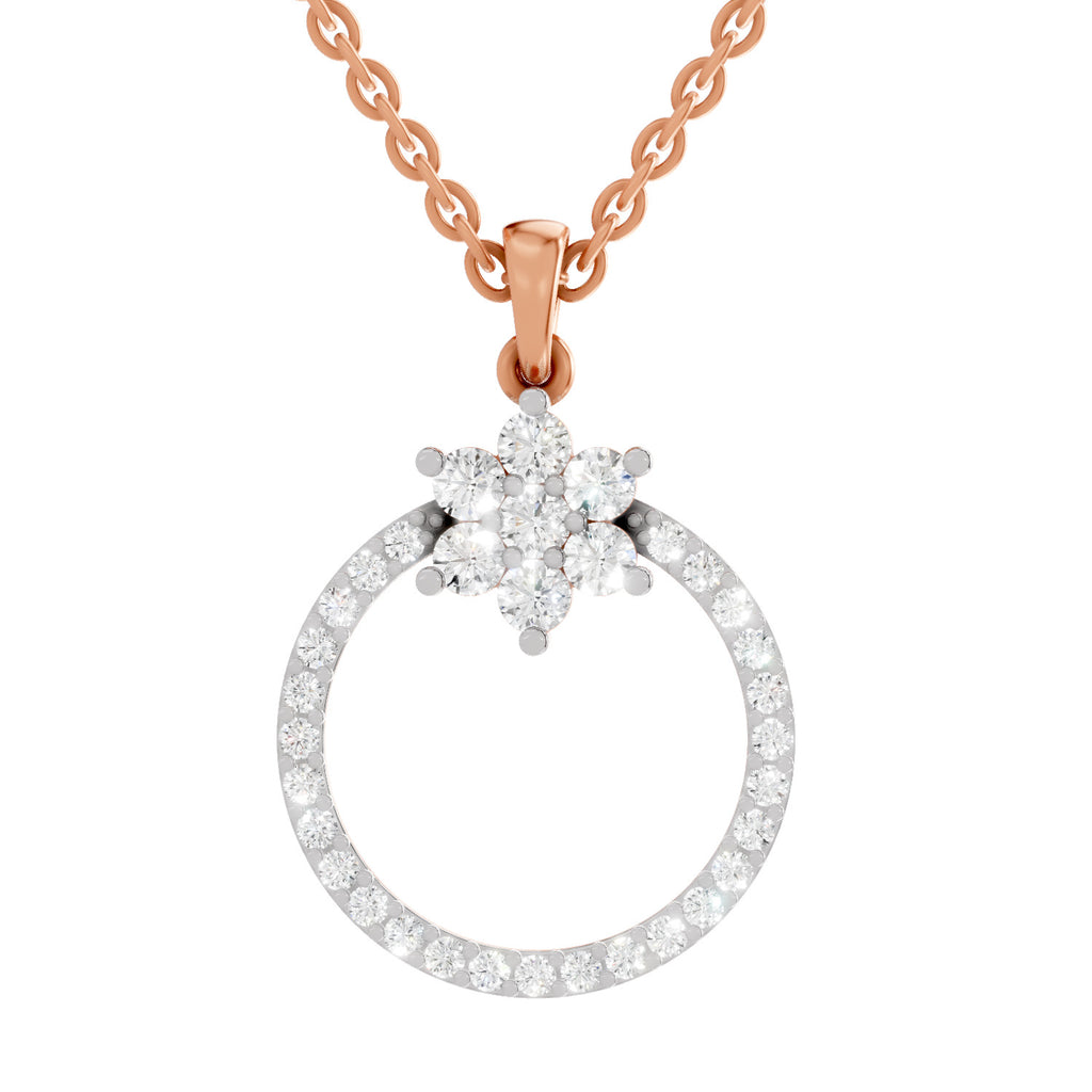 0.86 Carat Diamond Orbit Pendant Necklace 14K - Rose Gold