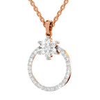 0.86 Carat Diamond Orbit Pendant Necklace 14K - Rose Gold