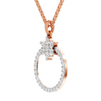0.86 Carat Diamond Orbit Pendant Necklace 14K - Rose Gold