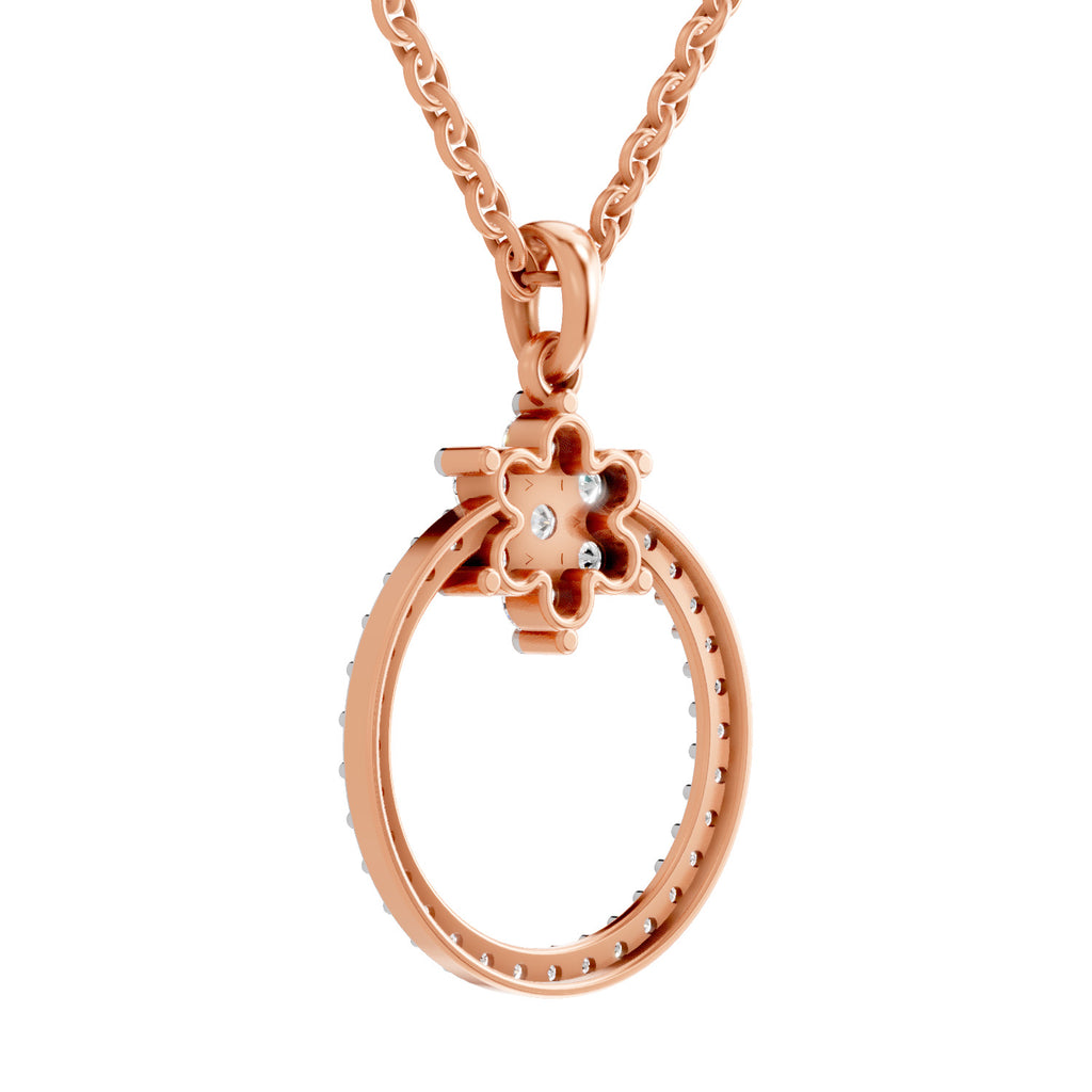 0.86 Carat Diamond Orbit Pendant Necklace 14K - Rose Gold