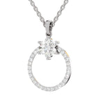 0.86 Carat Diamond Orbit Pendant Necklace 14K - White Gold