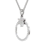 0.86 Carat Diamond Orbit Pendant Necklace 14K - White Gold