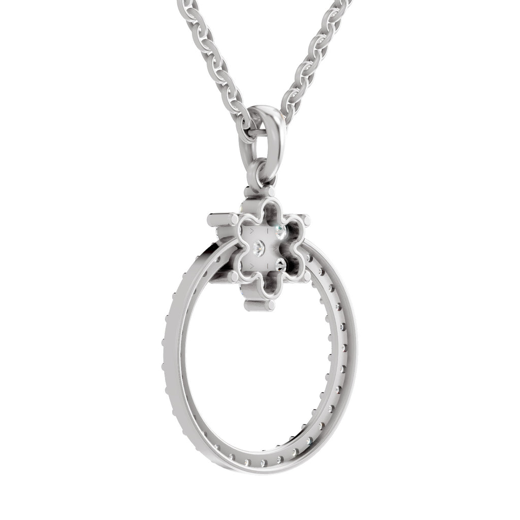 0.86 Carat Diamond Orbit Pendant Necklace 14K - White Gold