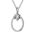 0.86 Carat Diamond Orbit Pendant Necklace 14K - White Gold