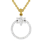 0.86 Carat Diamond Orbit Pendant Necklace 14K