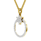 0.86 Carat Diamond Orbit Pendant Necklace 14K