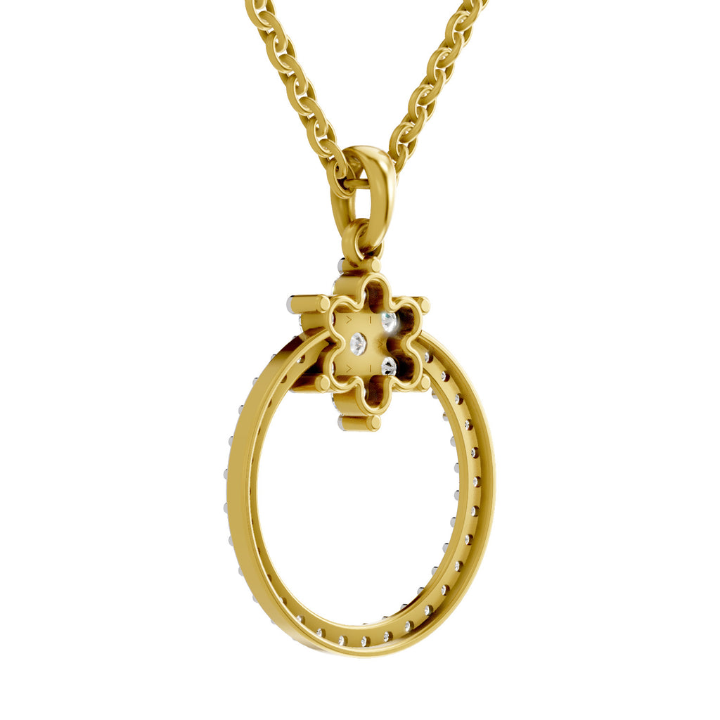 0.86 Carat Diamond Orbit Pendant Necklace 14K