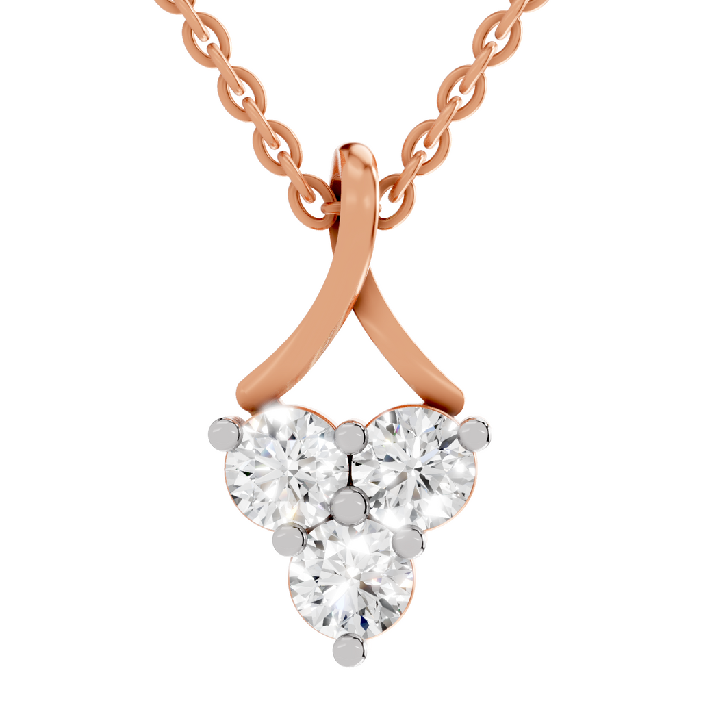 1.2 Carat Trinity Spark Pendant Necklace 14K - Rose Gold