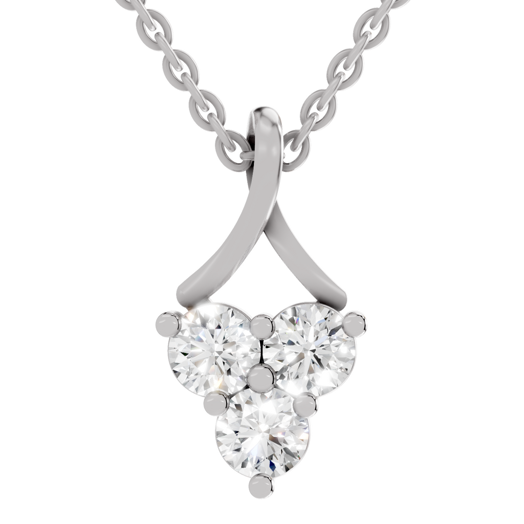1.2 Carat Trinity Spark Pendant Necklace 14K - White Gold