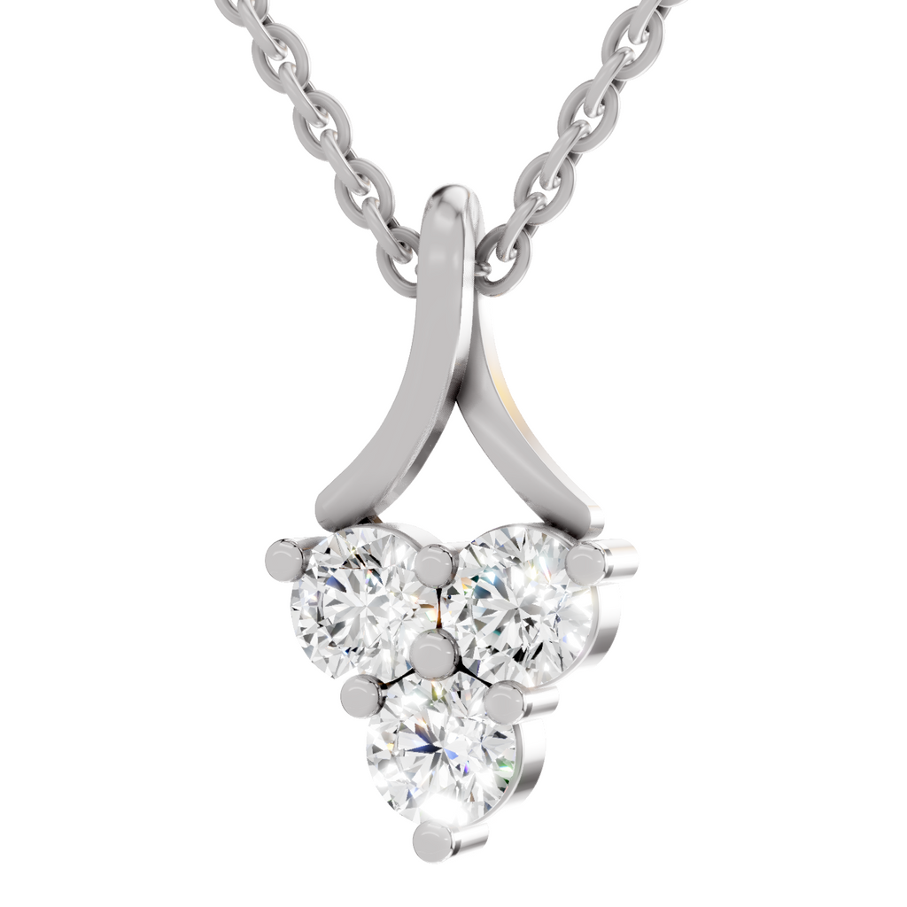 1.2 Carat Trinity Spark Pendant Necklace 14K - White Gold