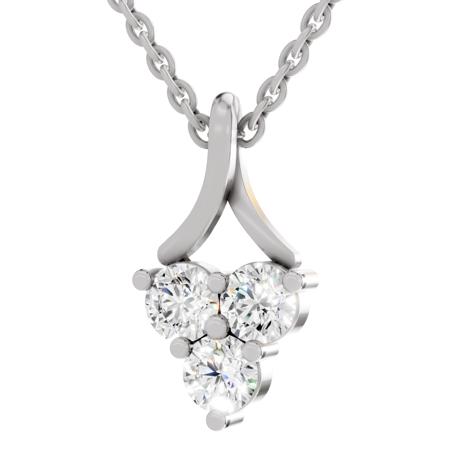 1.2 Carat Trinity Spark Pendant Necklace 14K - White Gold