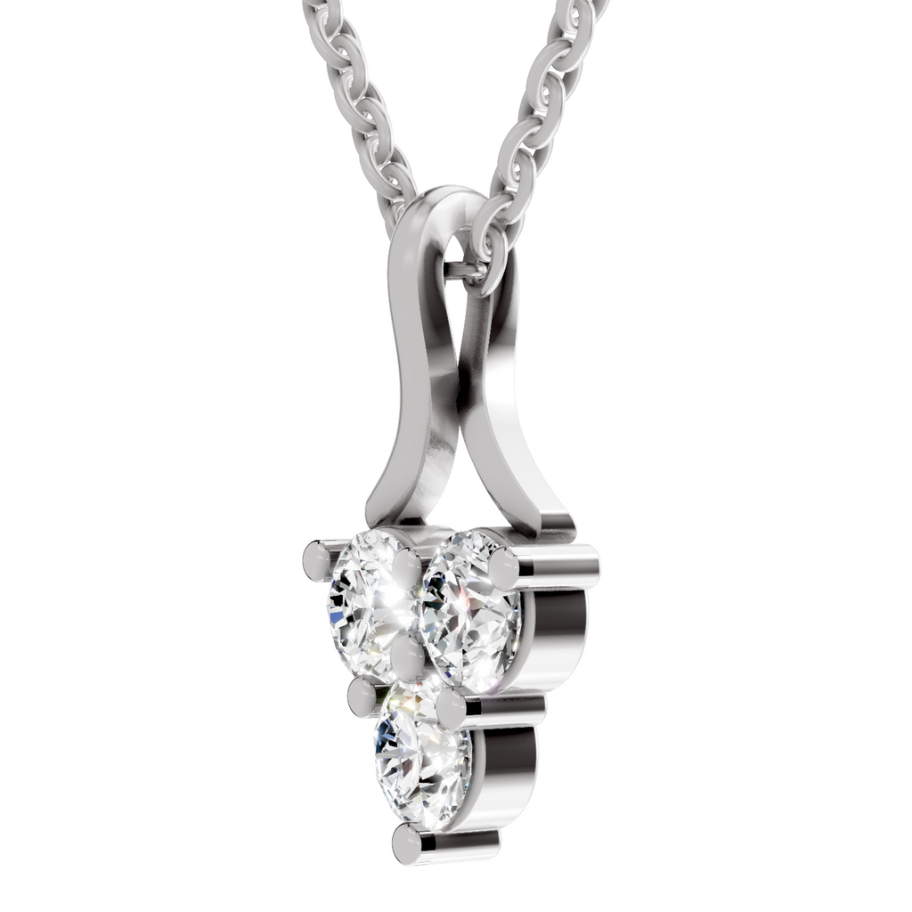 1.2 Carat Trinity Spark Pendant Necklace 14K - White Gold