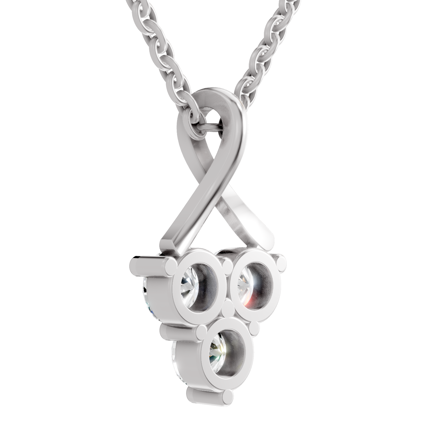 1.2 Carat Trinity Spark Pendant Necklace 14K - White Gold