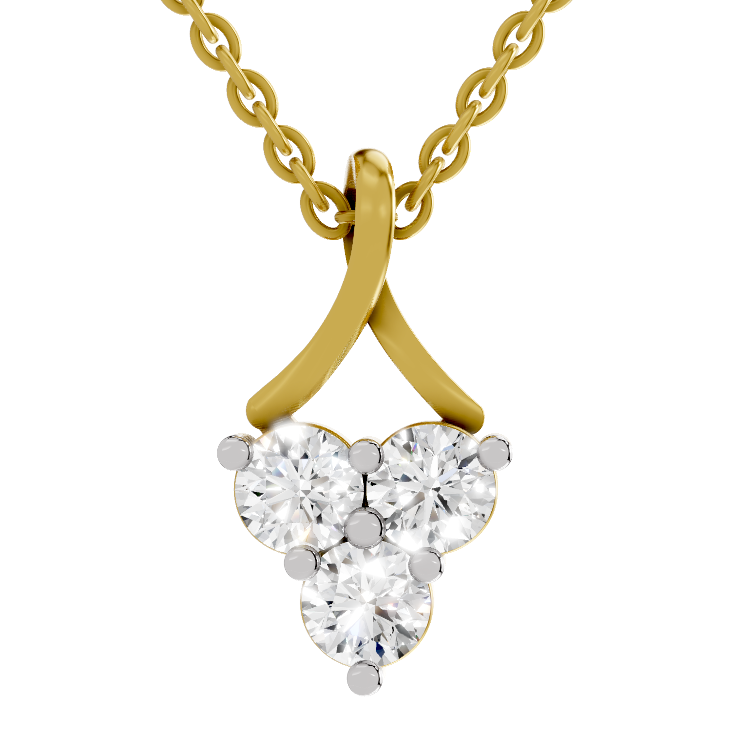 1.2 Carat Trinity Spark Pendant Necklace 14K