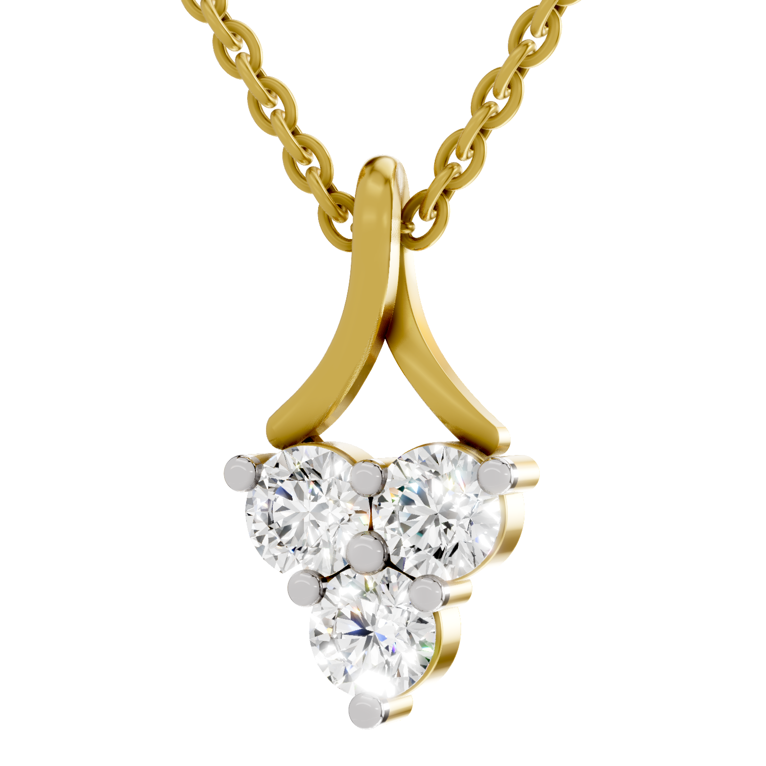1.2 Carat Trinity Spark Pendant Necklace 14K
