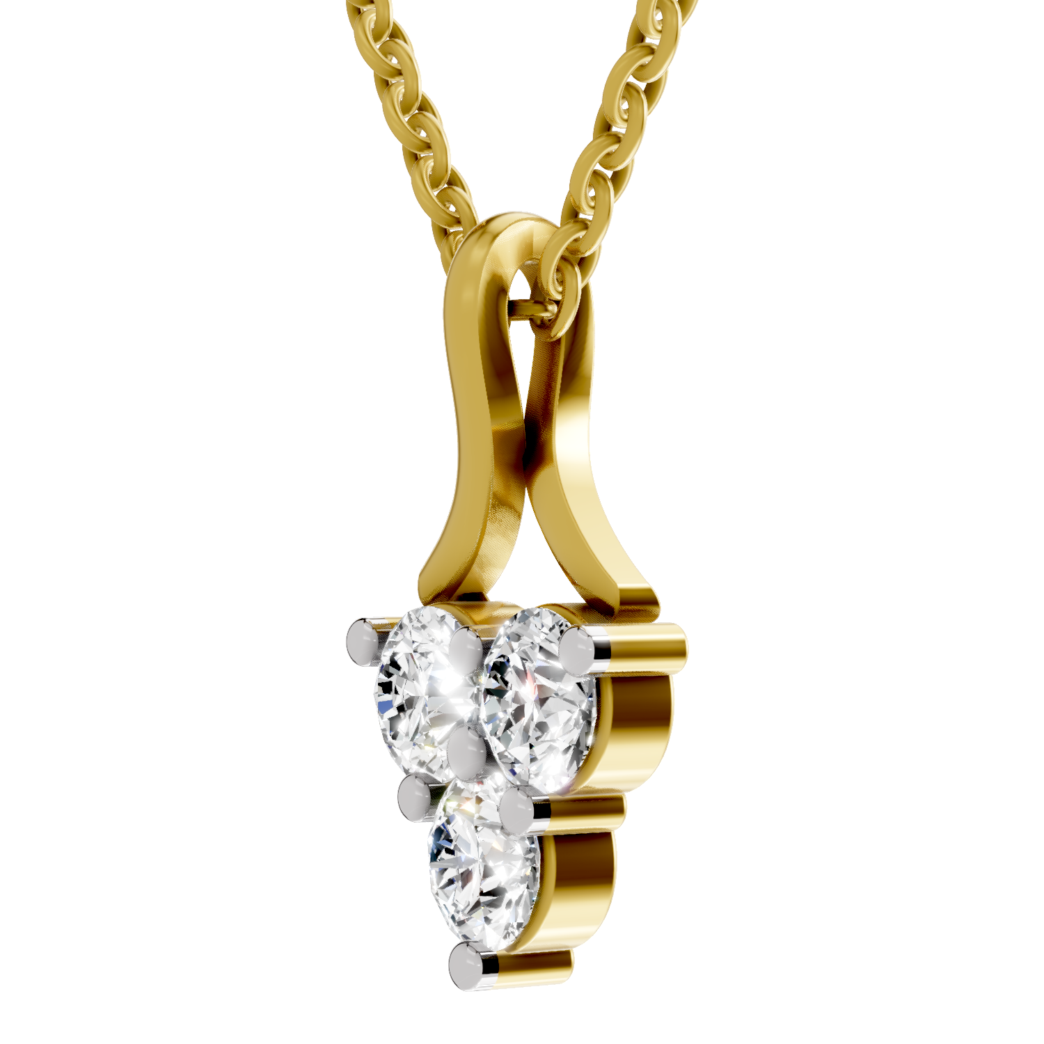 1.2 Carat Trinity Spark Pendant Necklace 14K