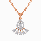0.87 Carat Diamond Pear Cluster Drop Pendant Necklace 14K - Rose Gold
