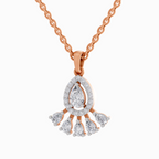 0.87 Carat Diamond Pear Cluster Drop Pendant Necklace 14K - Rose Gold