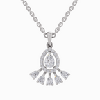 0.87 Carat Diamond Pear Cluster Drop Pendant Necklace 14K - White Gold