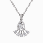 0.87 Carat Diamond Pear Cluster Drop Pendant Necklace 14K - White Gold