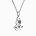 0.87 Carat Diamond Pear Cluster Drop Pendant Necklace 14K - White Gold