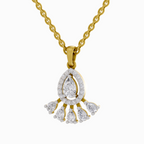 0.87 Carat Diamond Pear Cluster Drop Pendant Necklace 14K