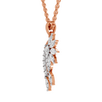 1.79 Carat Diamond Floral and Cascade Drop Pendant Necklace 14K - Rose Gold