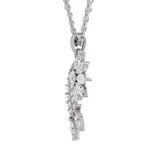 1.79 Carat Diamond Floral and Cascade Drop Pendant Necklace 14K - White Gold
