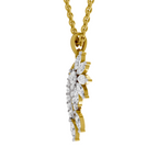 1.79 Carat Diamond Floral and Cascade Drop Pendant Necklace 14K