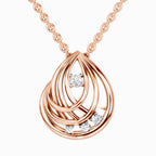 0.06 Carat Round Swirl Pendant 14K - Rose Gold