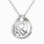 0.06 Carat Round Swirl Pendant 14K - White Gold