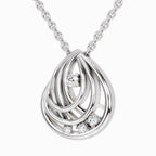 0.06 Carat Round Swirl Pendant 14K - White Gold