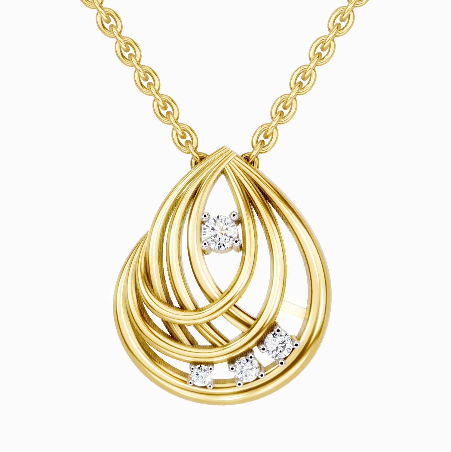 0.06 Carat Round Swirl Pendant 14K