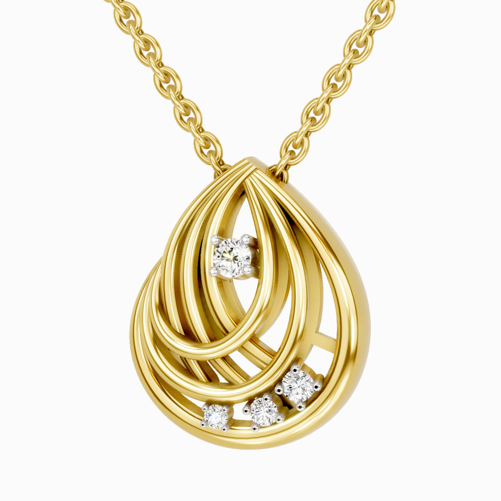0.06 Carat Round Swirl Pendant 14K