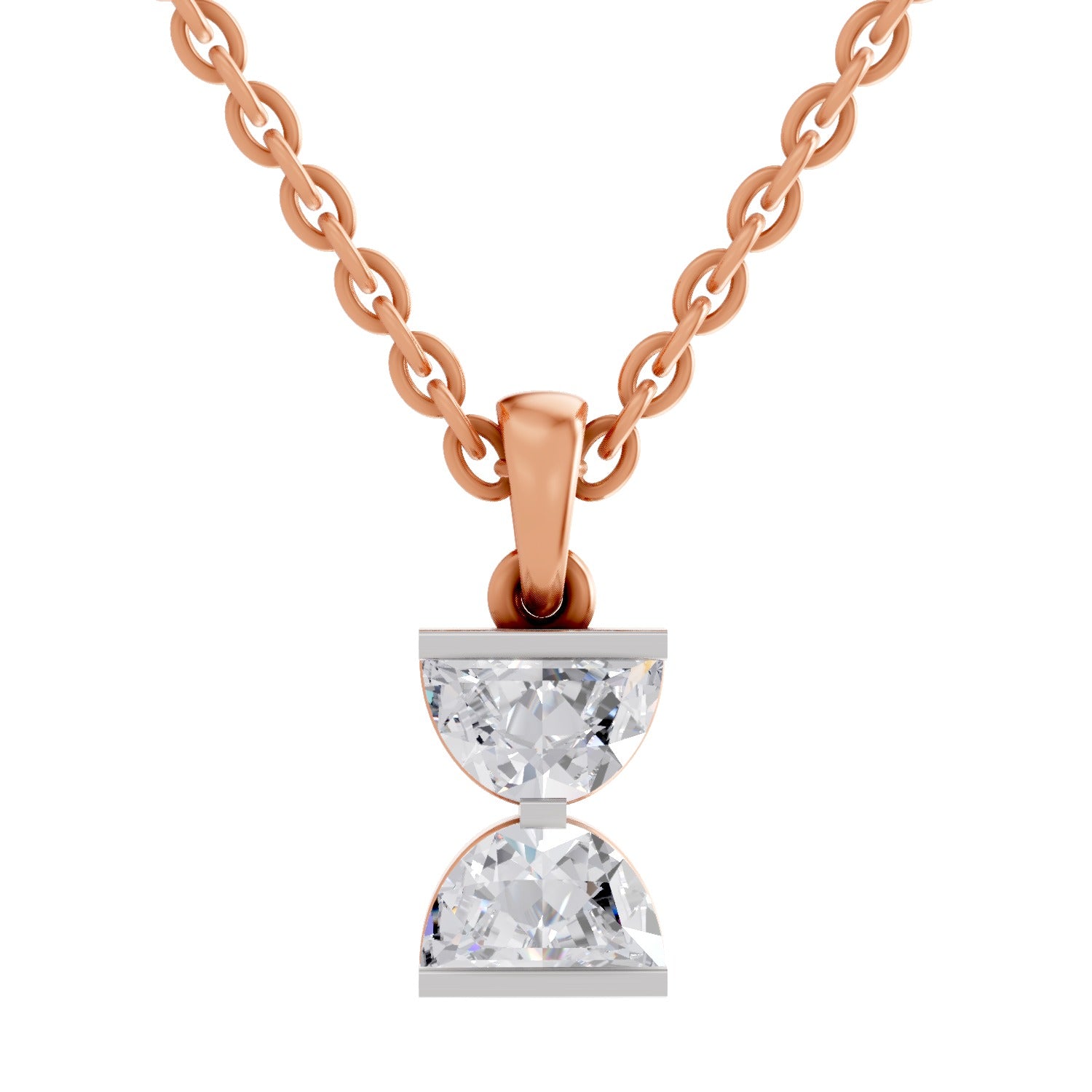 0.93 Carat Hourglass Pendant 14K - Rose Gold