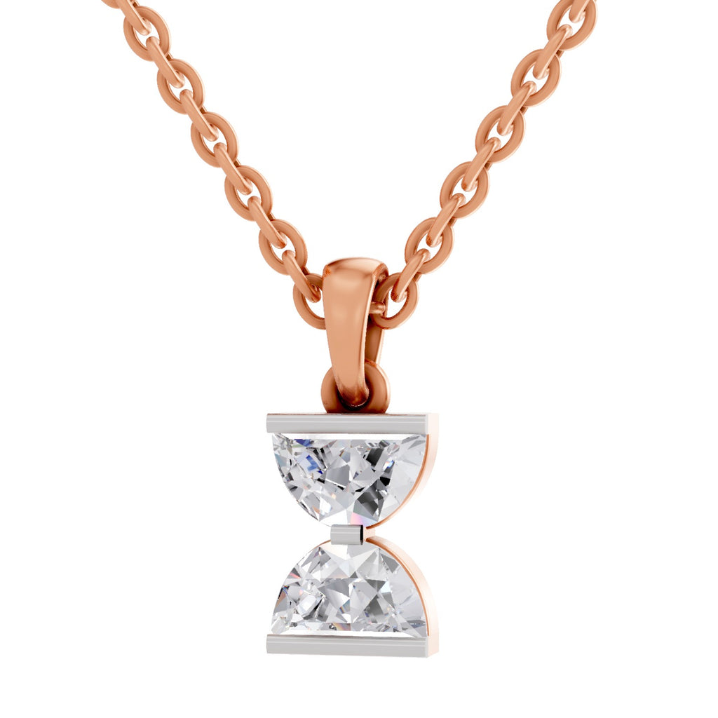 0.93 Carat Hourglass Pendant 14K - Rose Gold