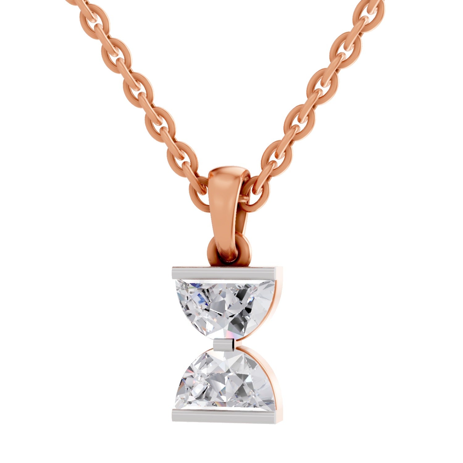 0.93 Carat Hourglass Pendant 14K - Rose Gold