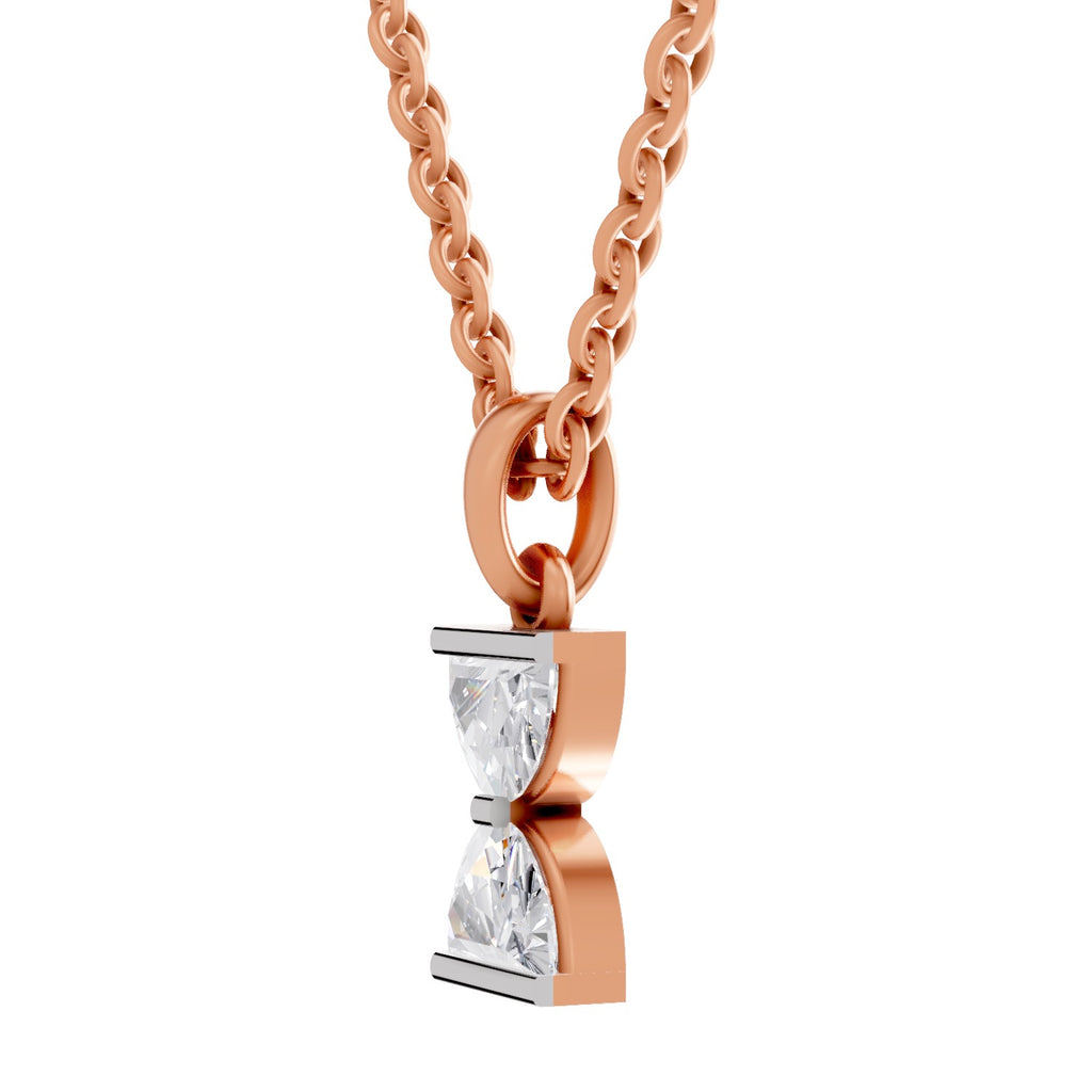 0.93 Carat Hourglass Pendant 14K - Rose Gold