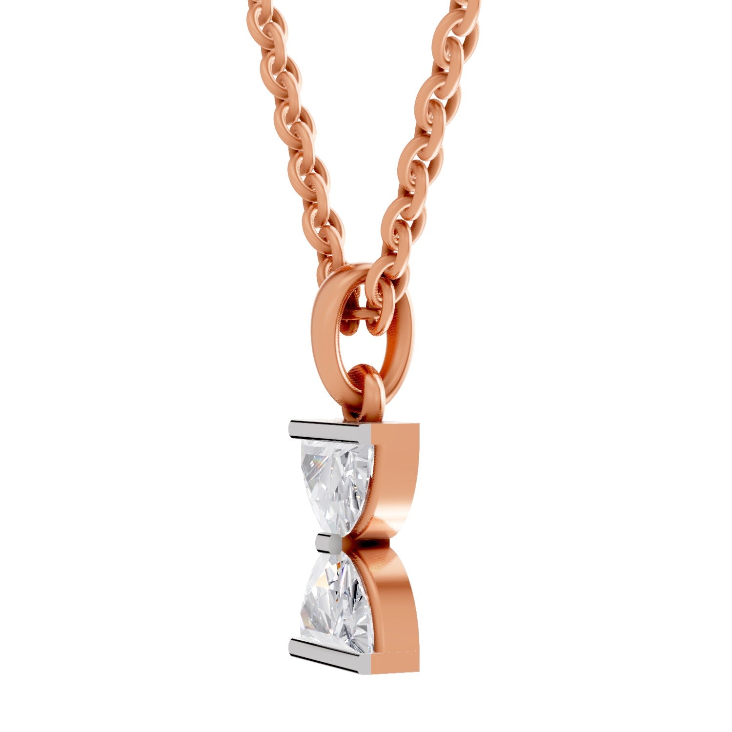 0.93 Carat Hourglass Pendant 14K - Rose Gold