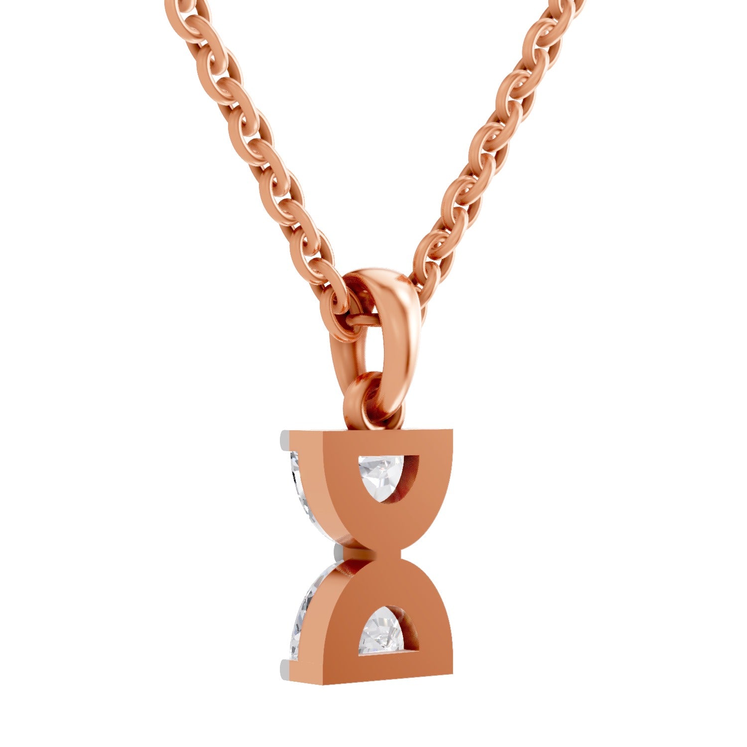0.93 Carat Hourglass Pendant 14K - Rose Gold