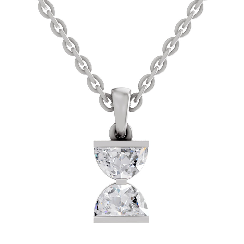 0.93 Carat Hourglass Pendant 14K - White Gold
