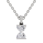 0.93 Carat Hourglass Pendant 14K - White Gold