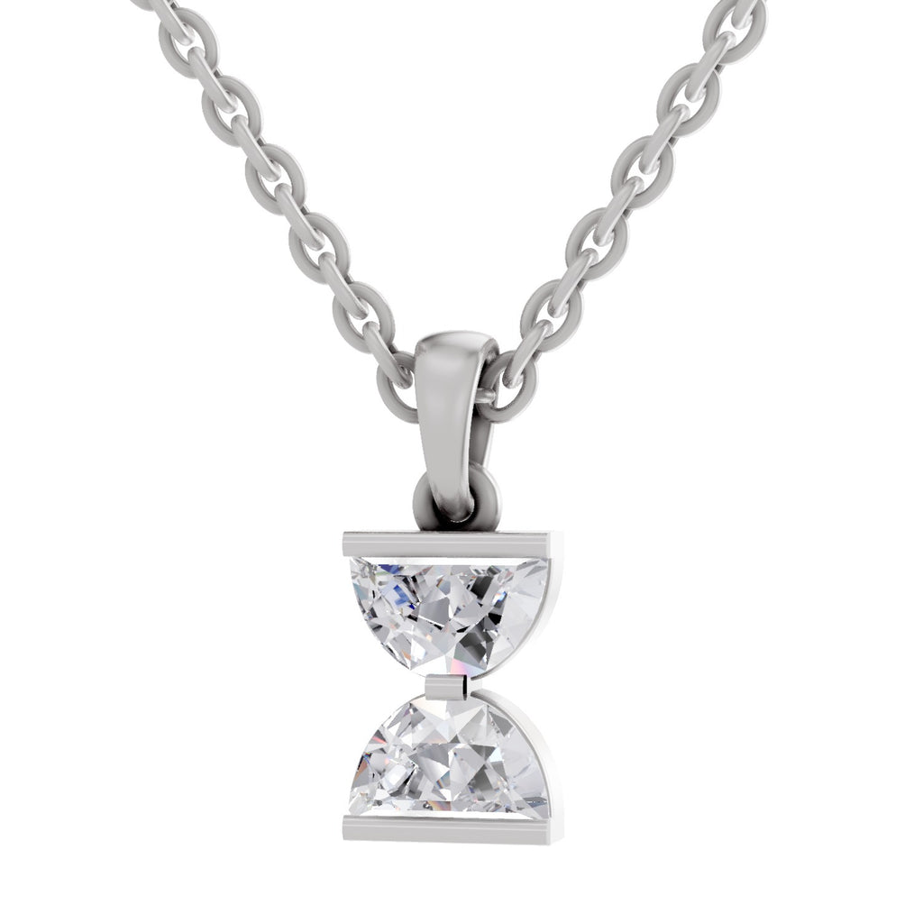 0.93 Carat Hourglass Pendant 14K - White Gold