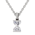 0.93 Carat Hourglass Pendant 14K - White Gold