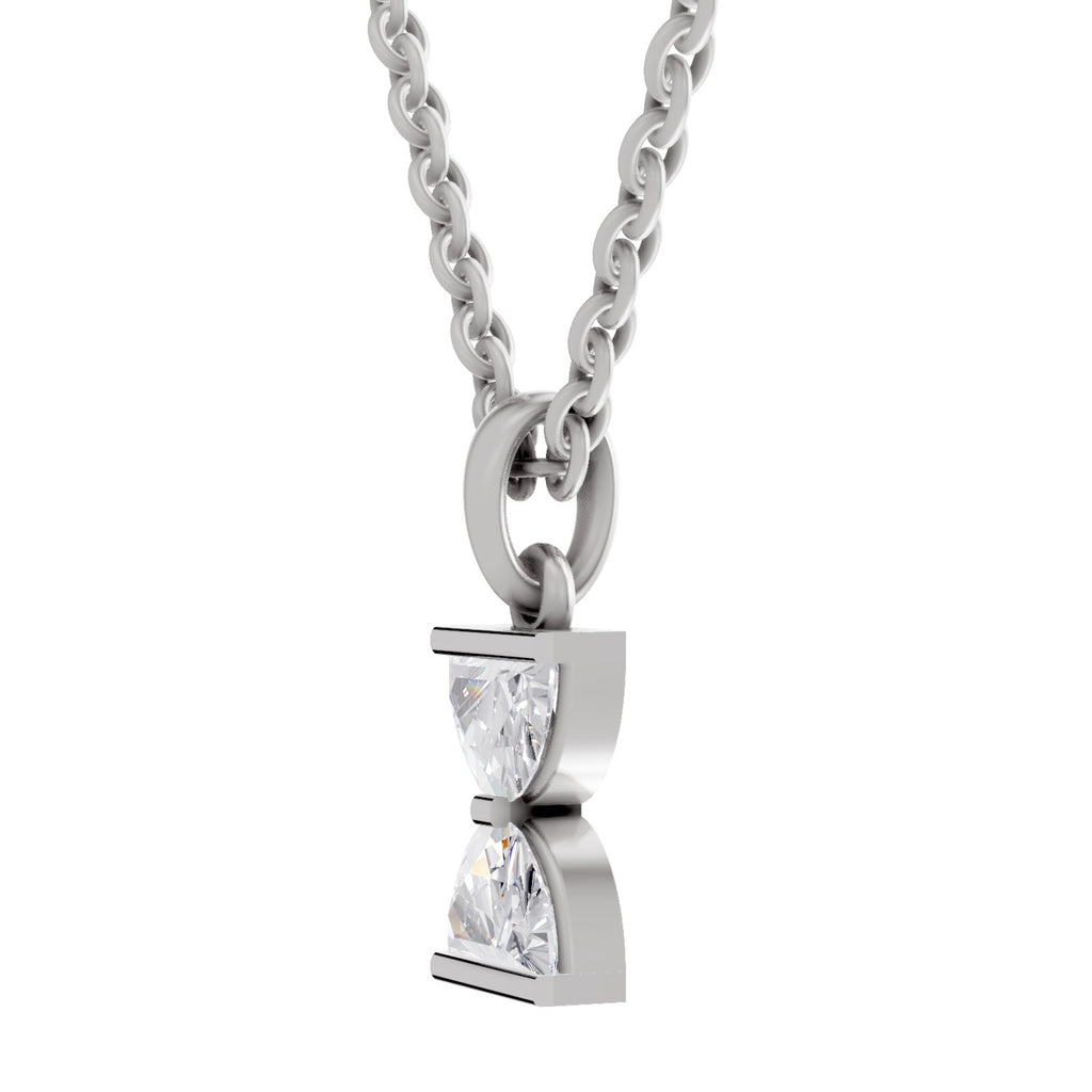 0.93 Carat Hourglass Pendant 14K - White Gold