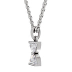 0.93 Carat Hourglass Pendant 14K - White Gold